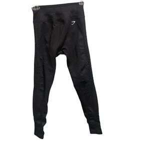 Gymshark Laser Cut High Rise Black Leggings Size Small Gym Workout Athletic
